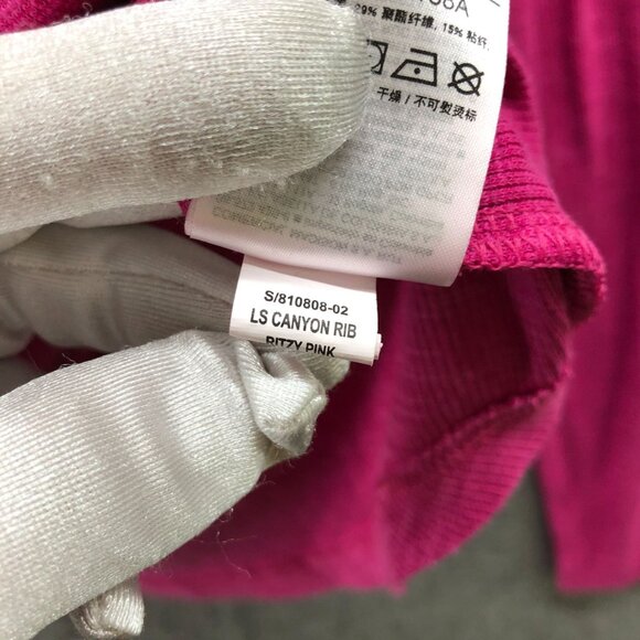 Gap Essential Rib Turtleneck T Shirt Womens S Pink Long Sleeve Cotton Stretch - Picture 5 of 9